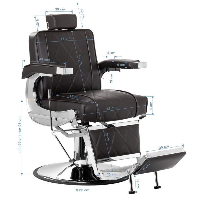fauteuil de barbier hair system bm88066 marron 14