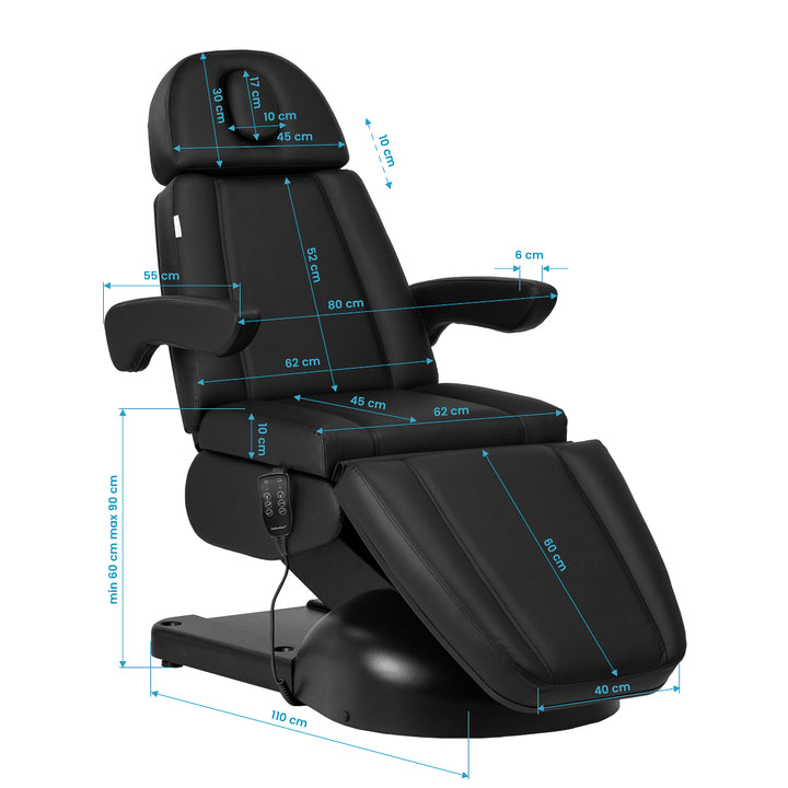 Fauteuil Esthétique Électrique Azzurro Lux à 3 Moteurs Noir - image 19
