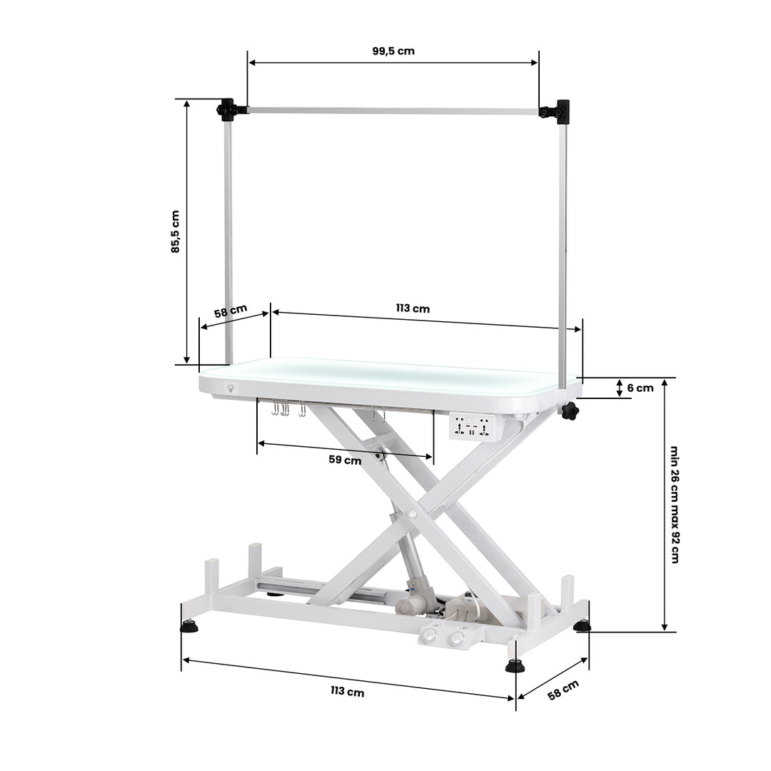 Table de Toilettage Électrique P4W 3 Éclairée Blanc - image 9
