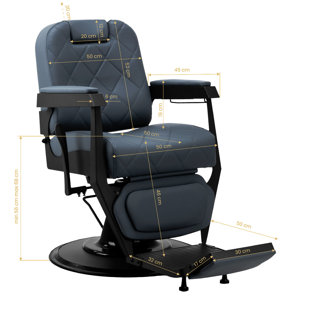 Fauteuil Barbier Gabbiano Bruno Bleu-Noir - image 18