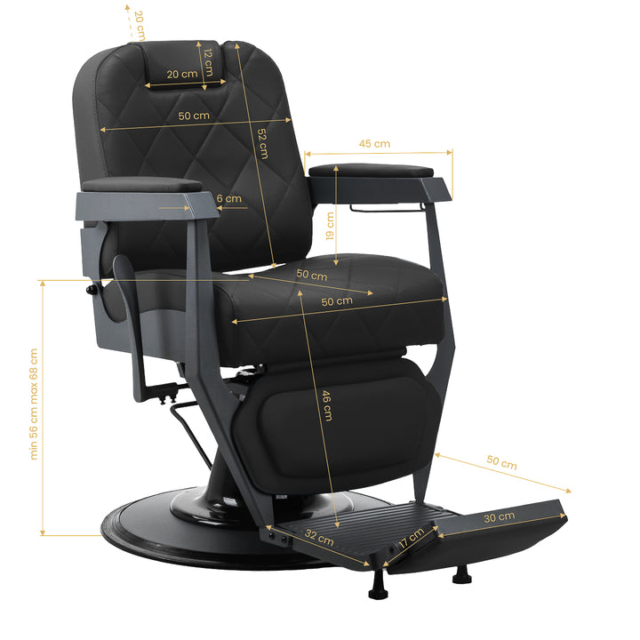 Fauteuil Barbier Gabbiano Bruno Noir-Gris - image 18