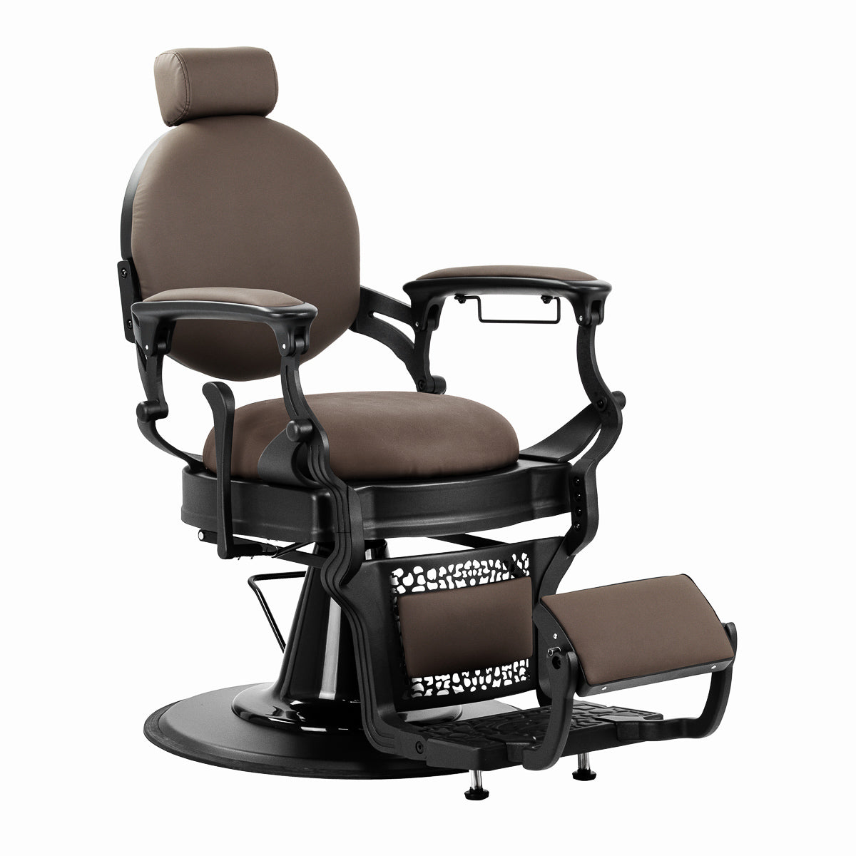 Fauteuil Barbier Gabbiano Niccolo Marron‑Noir sans Boutons