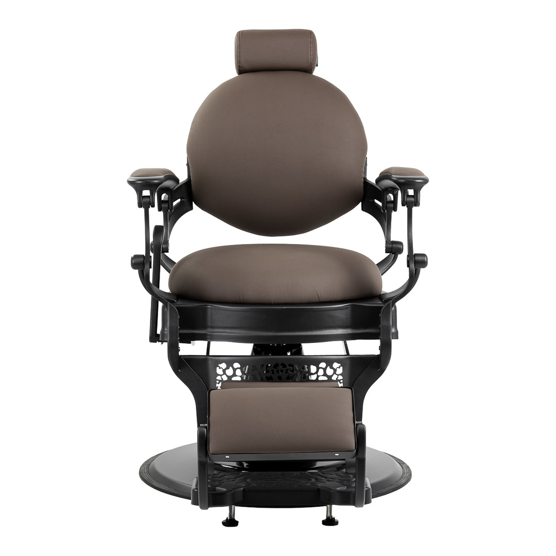 Fauteuil Barbier Gabbiano Niccolo Marron‑Noir sans Boutons - image 2