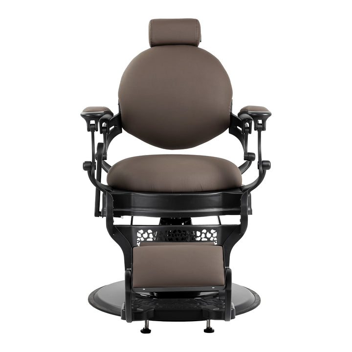 Fauteuil Barbier Gabbiano Niccolo Marron‑Noir sans Boutons - image 2