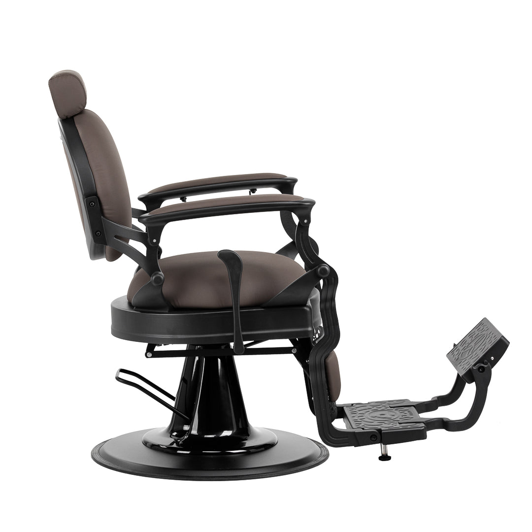 Fauteuil Barbier Gabbiano Niccolo Marron‑Noir sans Boutons - image 4