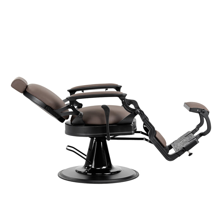 Fauteuil Barbier Gabbiano Niccolo Marron‑Noir sans Boutons - image 5