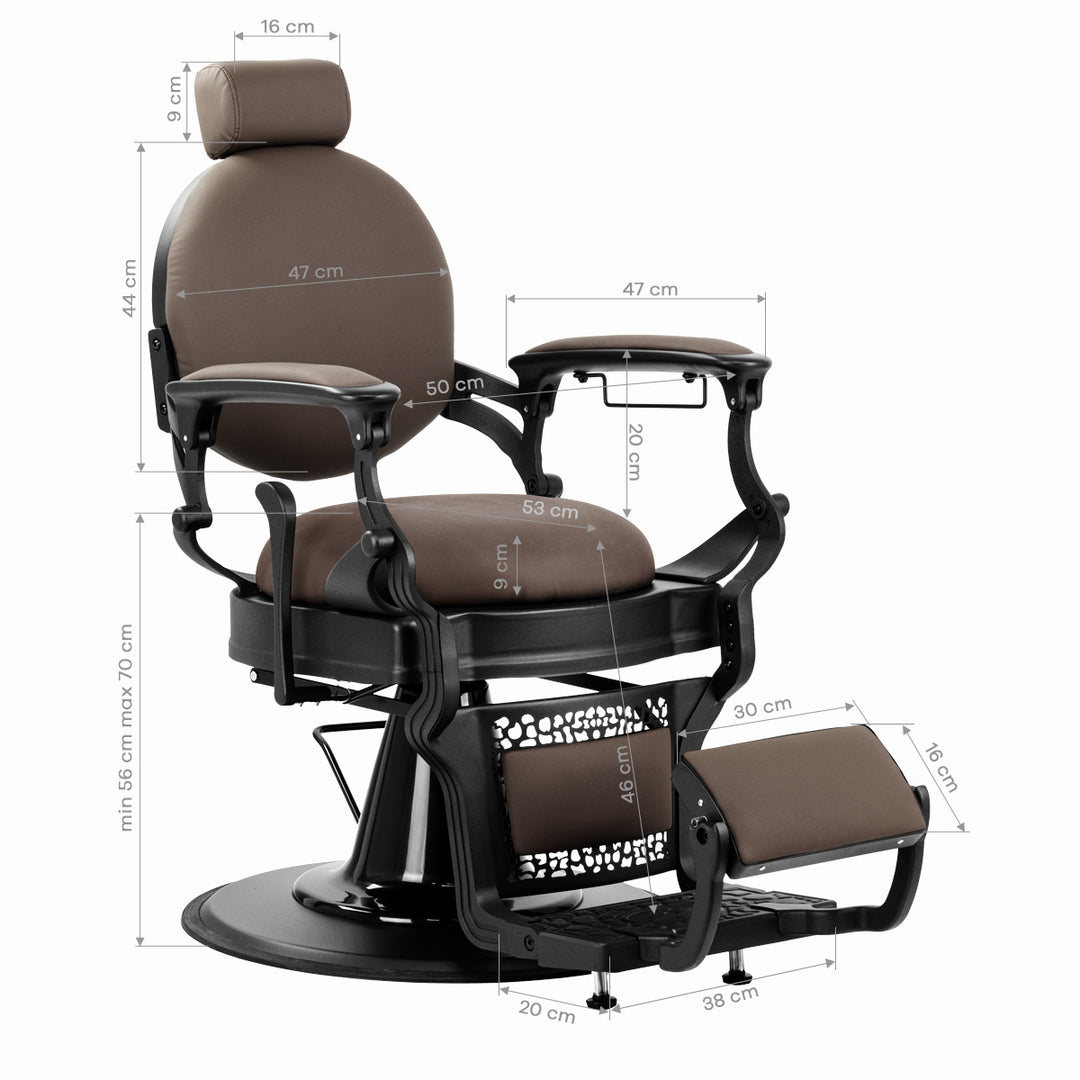 Fauteuil Barbier Gabbiano Niccolo Marron‑Noir sans Boutons - image 17