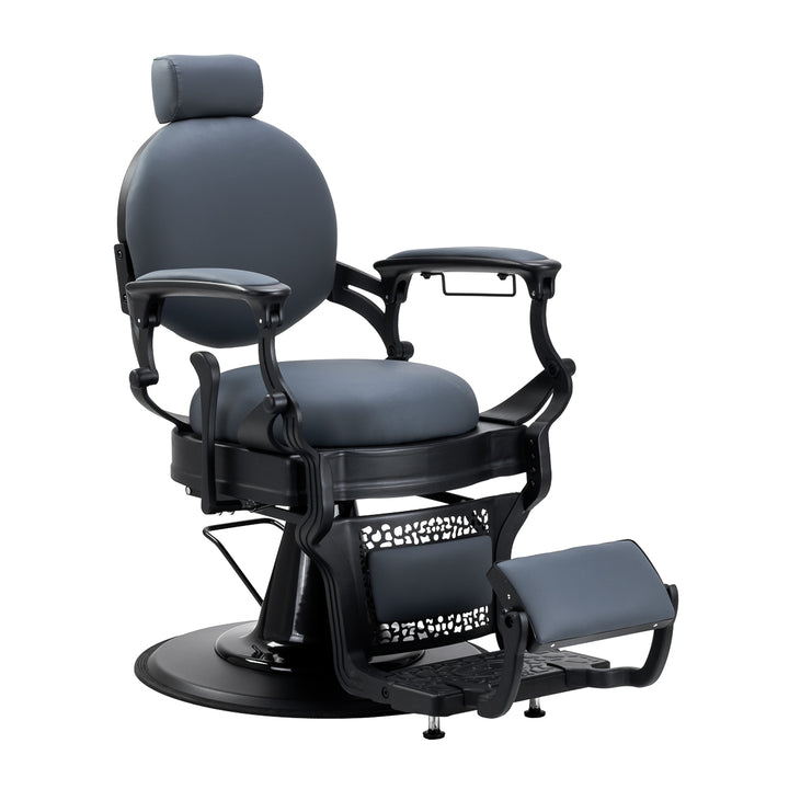 Fauteuil Barbier Gabbiano Niccolo Gris‑Noir sans Boutons
