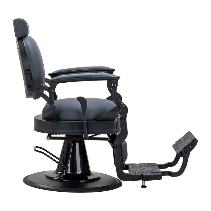 Fauteuil Barbier Gabbiano Niccolo Gris‑Noir sans Boutons - image 4