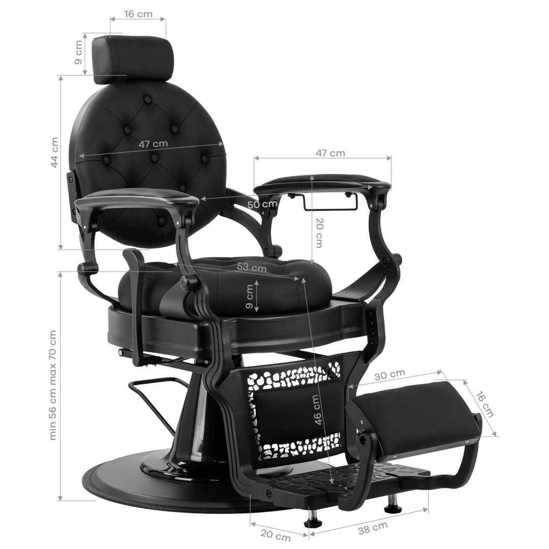 Fauteuil Barbier Gabbiano Niccolo Noir-Noir - image 18