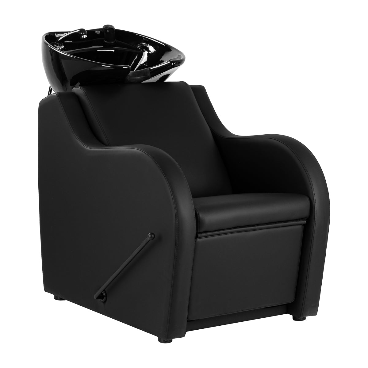 Bac Coiffeur Gabbiano Carmen avec Repose-jambes Réglable Noir