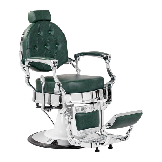 Fauteuil Barbier Gabbiano President Vert‑Chrome
