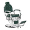 Fauteuil Barbier Gabbiano President Vert‑Chrome