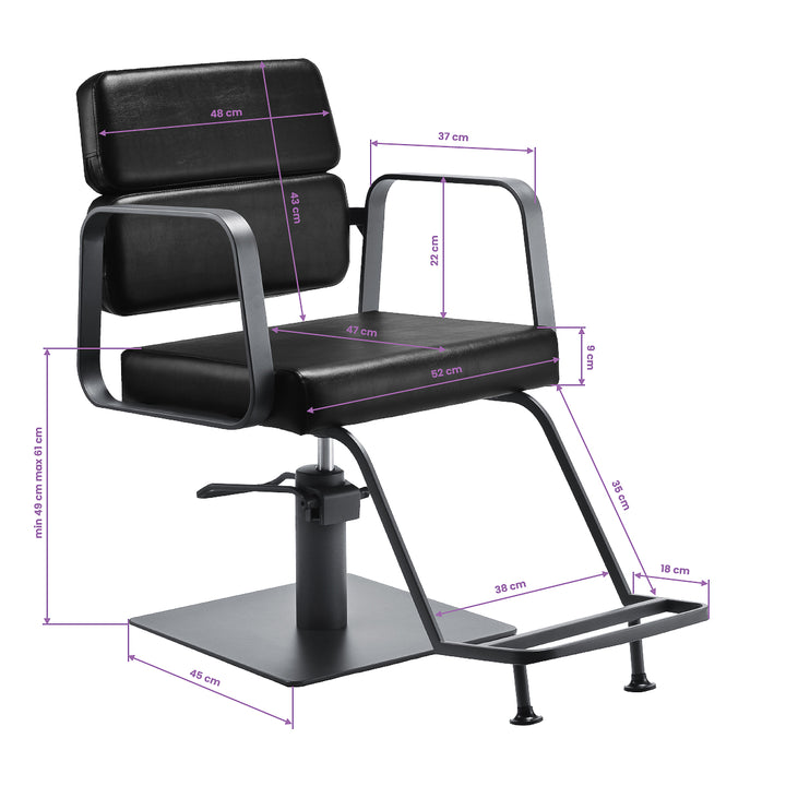 Fauteuil de Coiffeur Gabbiano Porto Noir-Gris