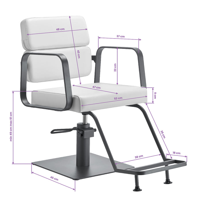 Fauteuil de Coiffeur Gabbiano Porto Blanc-Gris