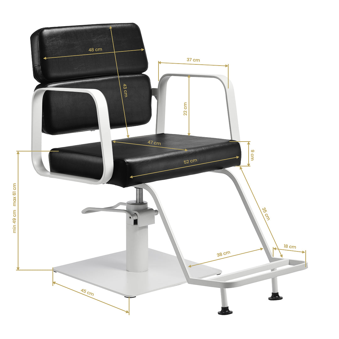Fauteuil de Coiffeur Gabbiano Porto Noir-Blanc