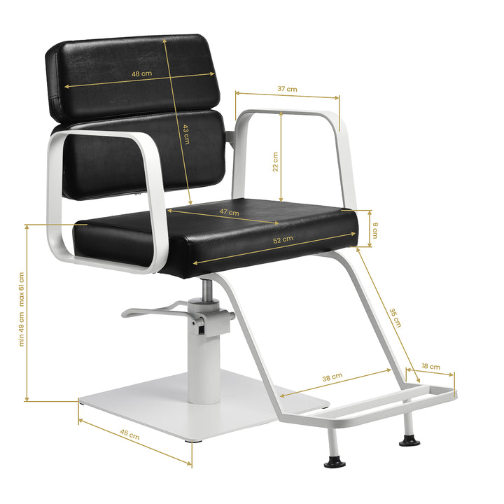 Fauteuil de Coiffeur Gabbiano Porto Noir-Blanc