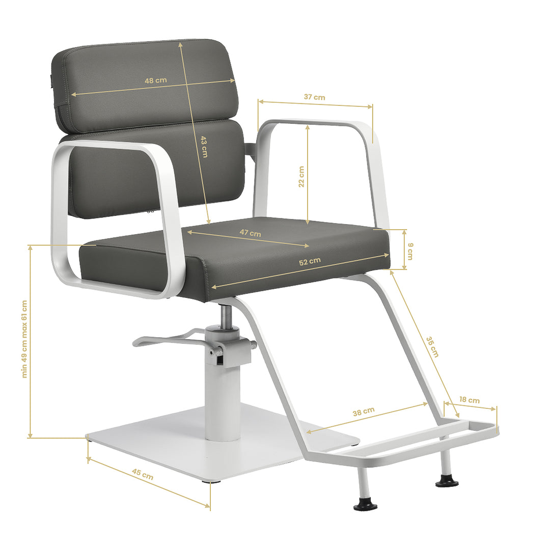 Fauteuil de Coiffeur Gabbiano Porto Gris-Blanc