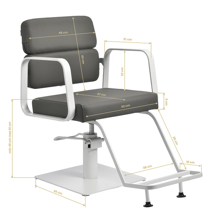 Fauteuil de Coiffeur Gabbiano Porto Gris-Blanc