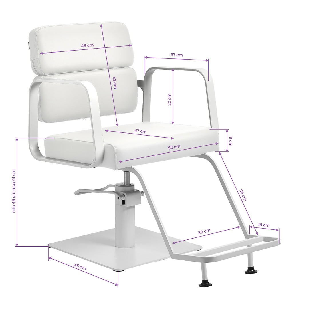 Fauteuil de Coiffeur Gabbiano Porto Blanc-Blanc