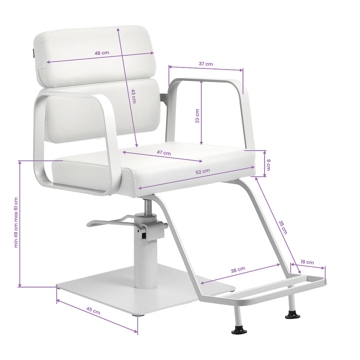 Fauteuil de Coiffeur Gabbiano Porto Blanc-Blanc