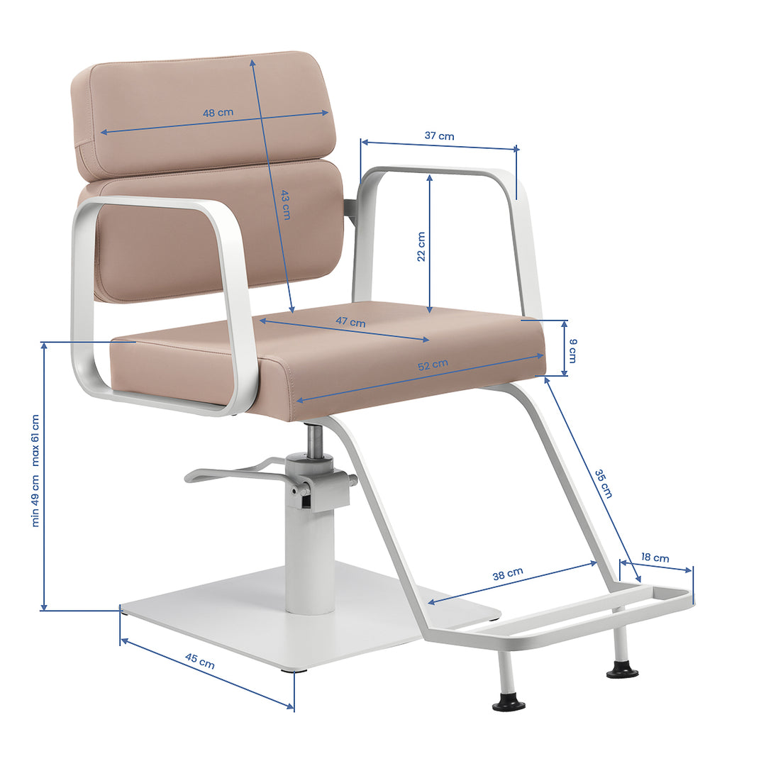 Fauteuil de Coiffeur Gabbiano Porto Beige-Blanc