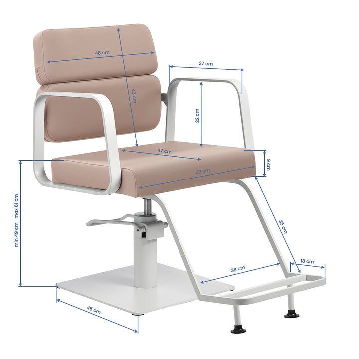 Fauteuil de Coiffeur Gabbiano Porto Beige-Blanc