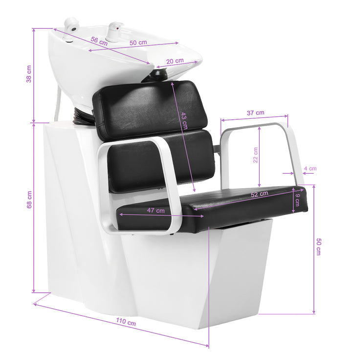 Bac Coiffeur Gabbiano Porto Blanc-Noir - image 10