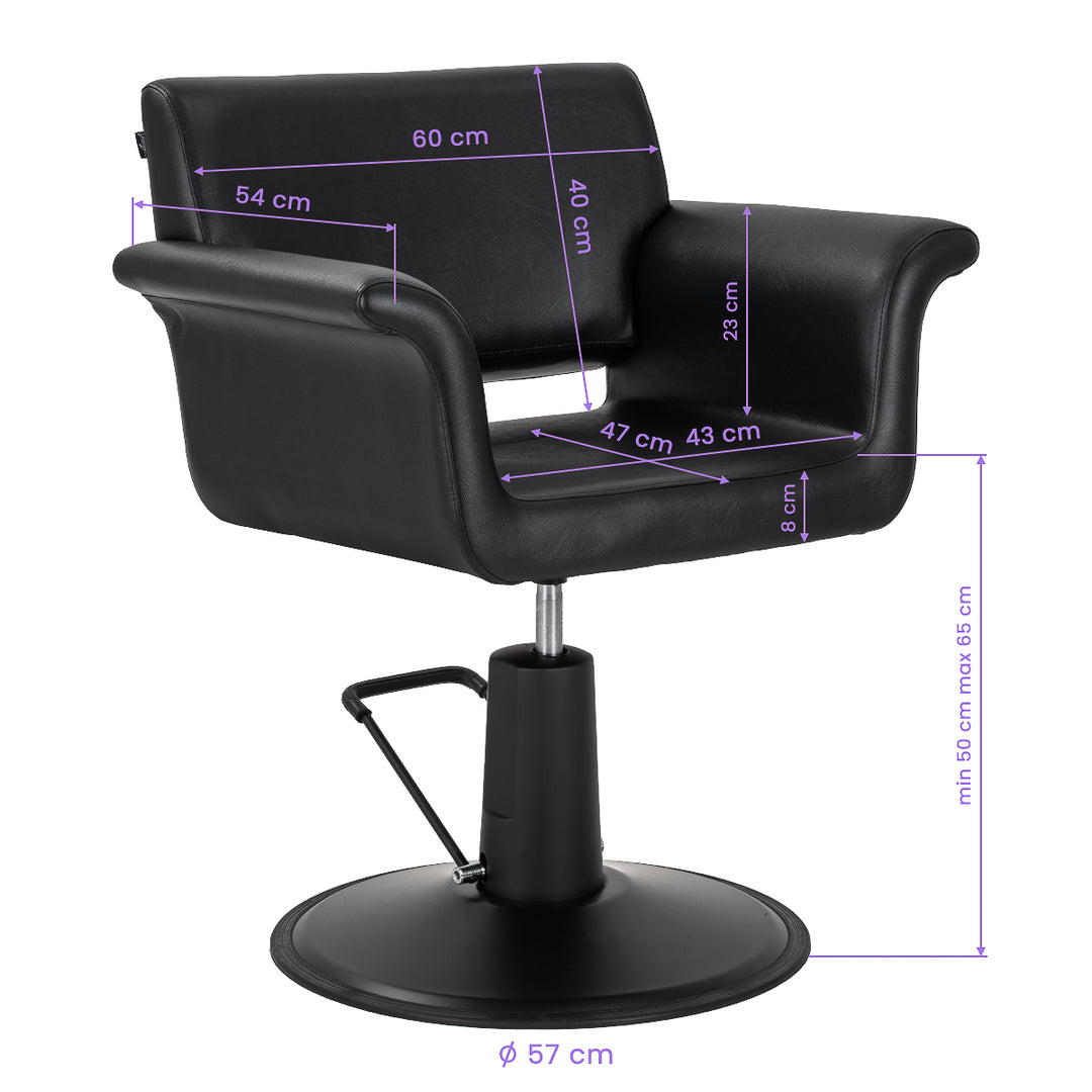 Fauteuil de Coiffeur Gabbiano Lucca Noir-Noir