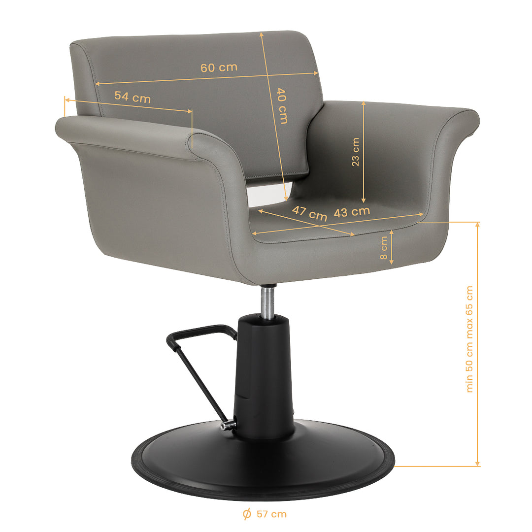 Fauteuil de Coiffeur Gabbiano Lucca Gris-Noir