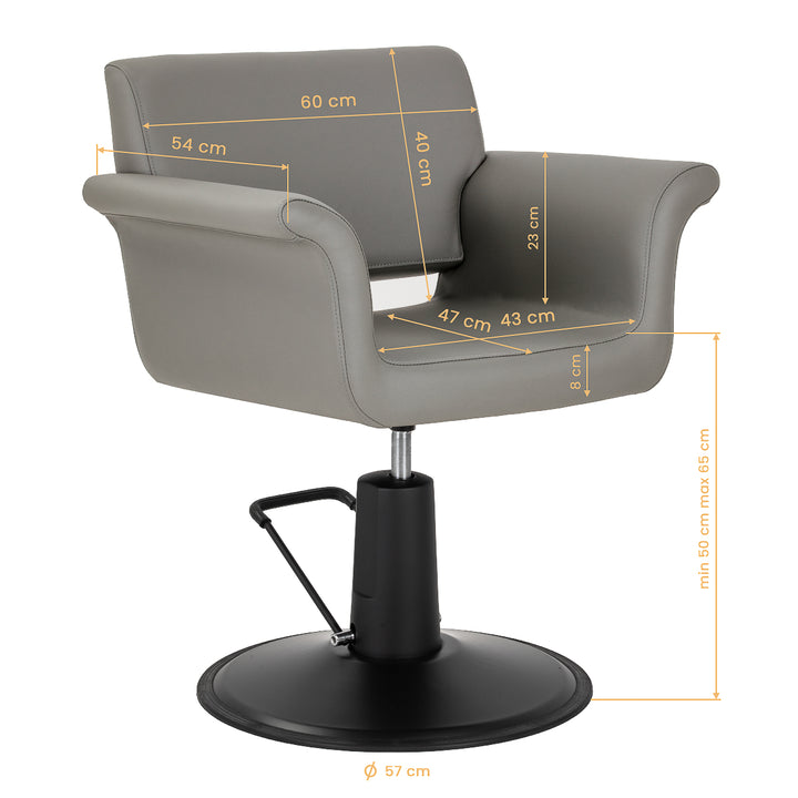 Fauteuil de Coiffeur Gabbiano Lucca Gris-Noir
