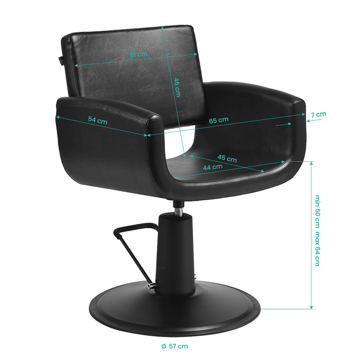 Fauteuil de Coiffeur Gabbiano Mataro Noir-Noir