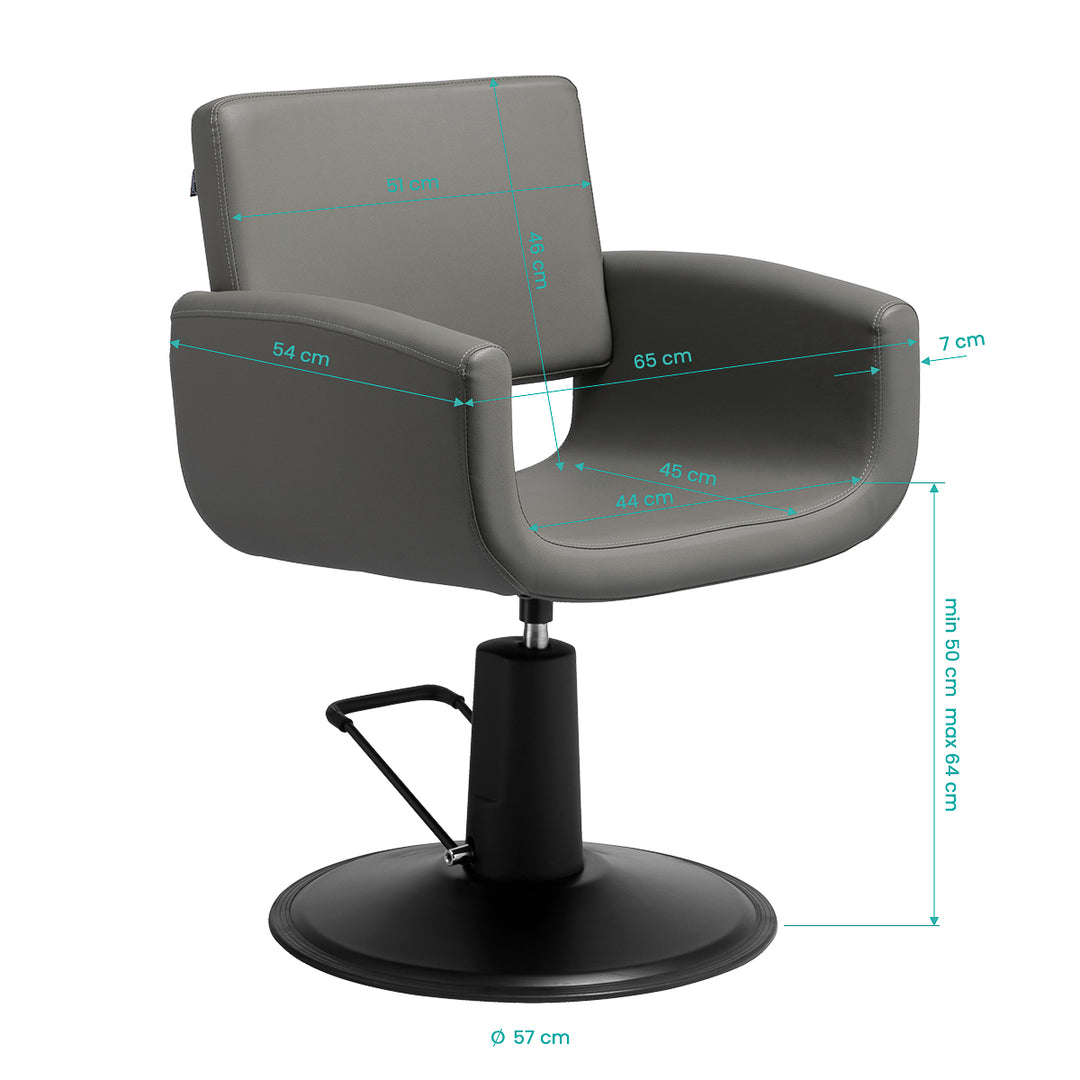 Fauteuil de Coiffeur Gabbiano Mataro Gris-Noir