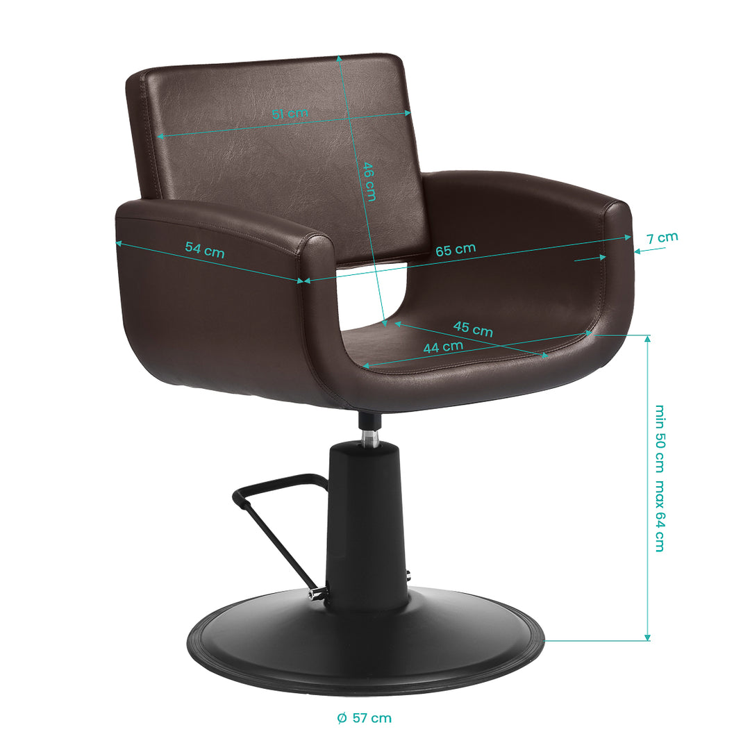 Fauteuil de Coiffeur Gabbiano Mataro Marron-Noir