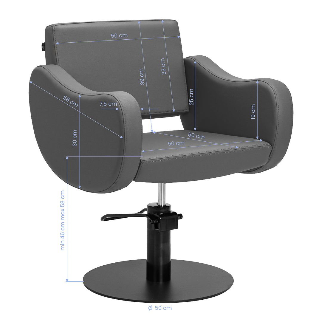 Fauteuil de Coiffeur Gabbiano Sevilla Gris-Noir