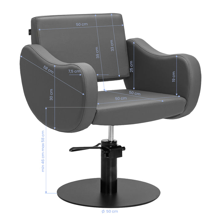Fauteuil de Coiffeur Gabbiano Sevilla Gris-Noir