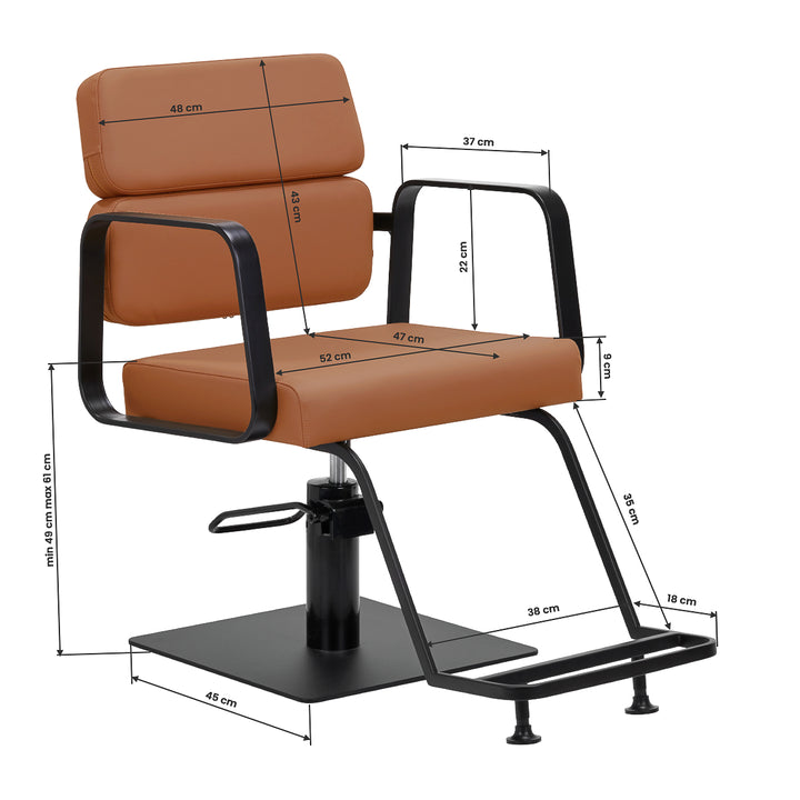 Fauteuil de Coiffeur Gabbiano Porto Noir-Orange