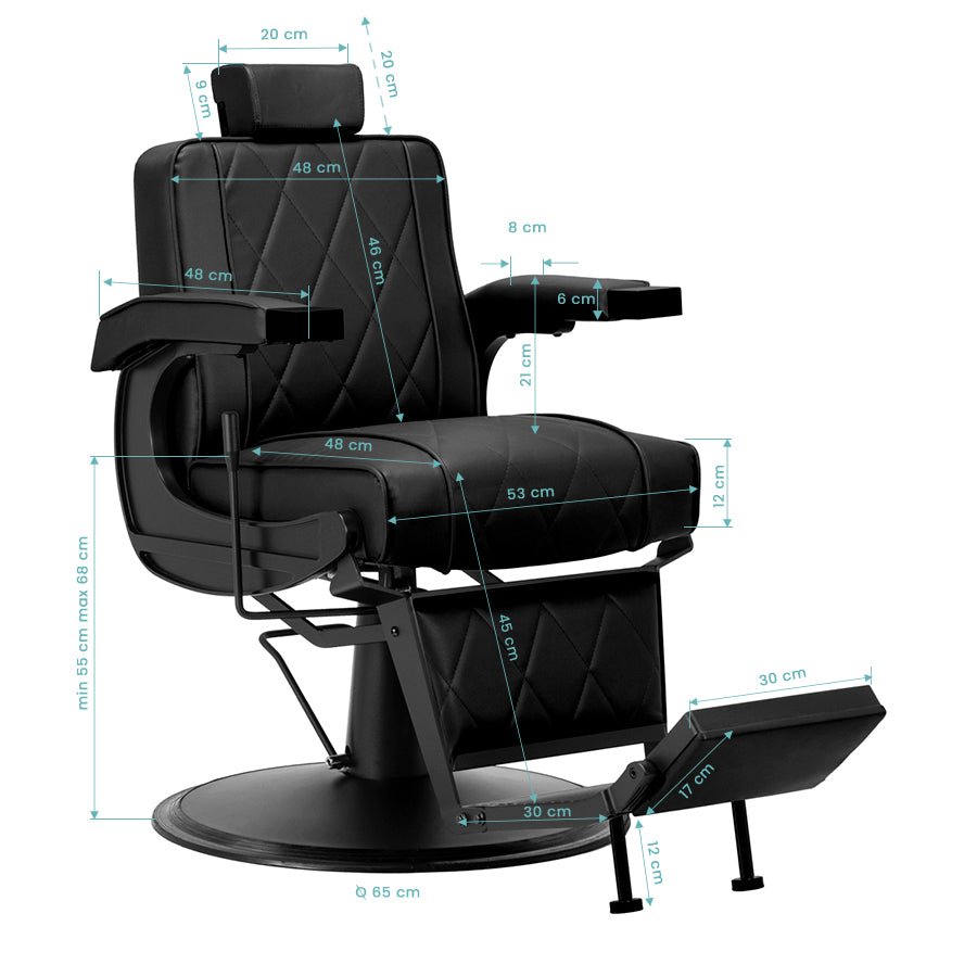 Fauteuil Barbier Hair System BM88066B Noir-Noir - image 16