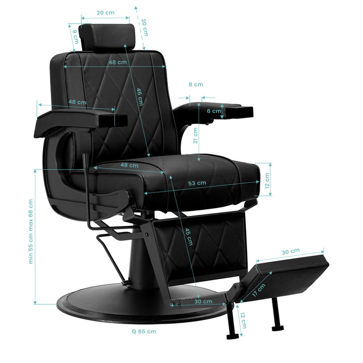 Fauteuil Barbier Hair System BM88066B Noir-Noir - image 16