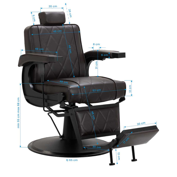 Fauteuil Barbier Hair System BM88066B Marron-Noir - image 16