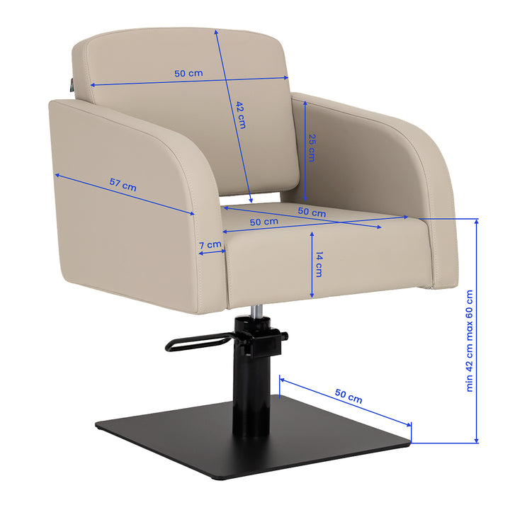 Fauteuil de Coiffeur Gabbiano Elda Beige-Noir