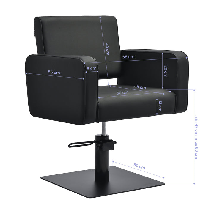 Fauteuil de Coiffeur Gabbiano Bilbao Noir-Noir