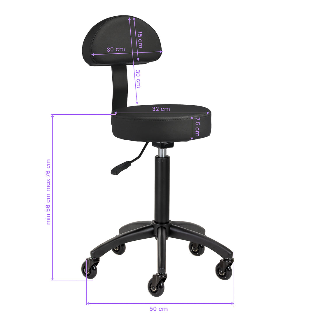 Tabouret Selle avec Dossier Gabbiano D026 Noir - image 10