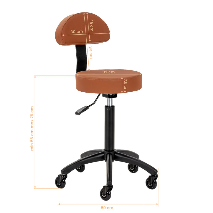 Tabouret Selle avec Dossier Gabbiano D026 Marron - image 12