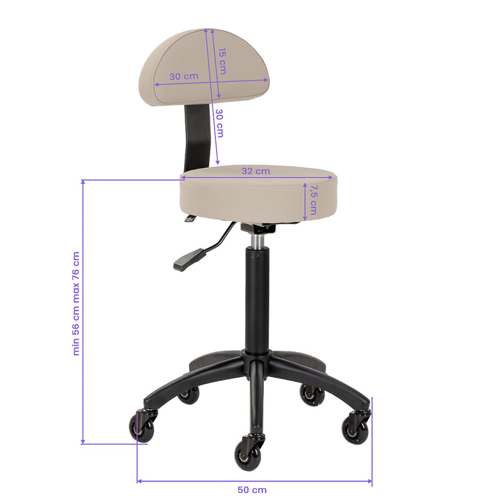 Tabouret Selle avec Dossier Gabbiano D026 Beige - image 11