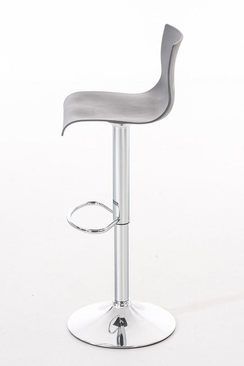 Lot de 2 Tabourets de Bar avec Dossier Réglables Pivotants 105 Plastique Gris - image 3