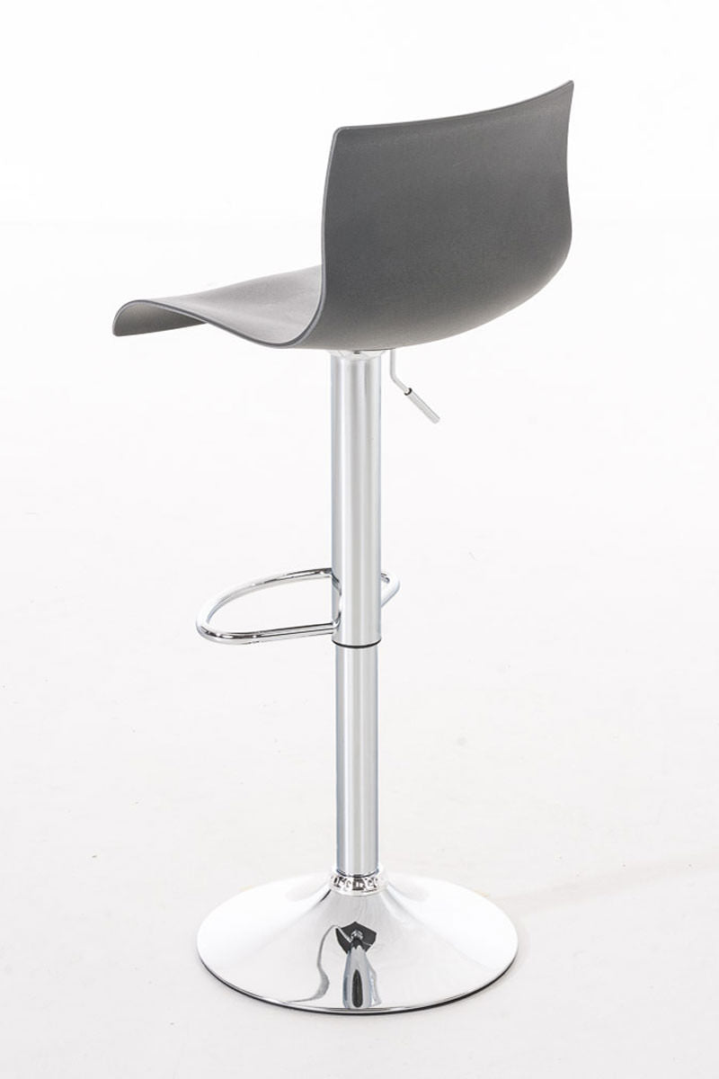 Lot de 2 Tabourets de Bar avec Dossier Réglables Pivotants 105 Plastique Gris - image 4