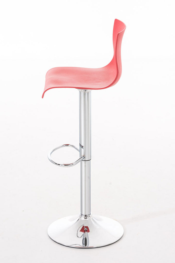 Lot de 2 Tabourets de Bar avec Dossier Réglables Pivotants 105 Plastique Rouge - image 3