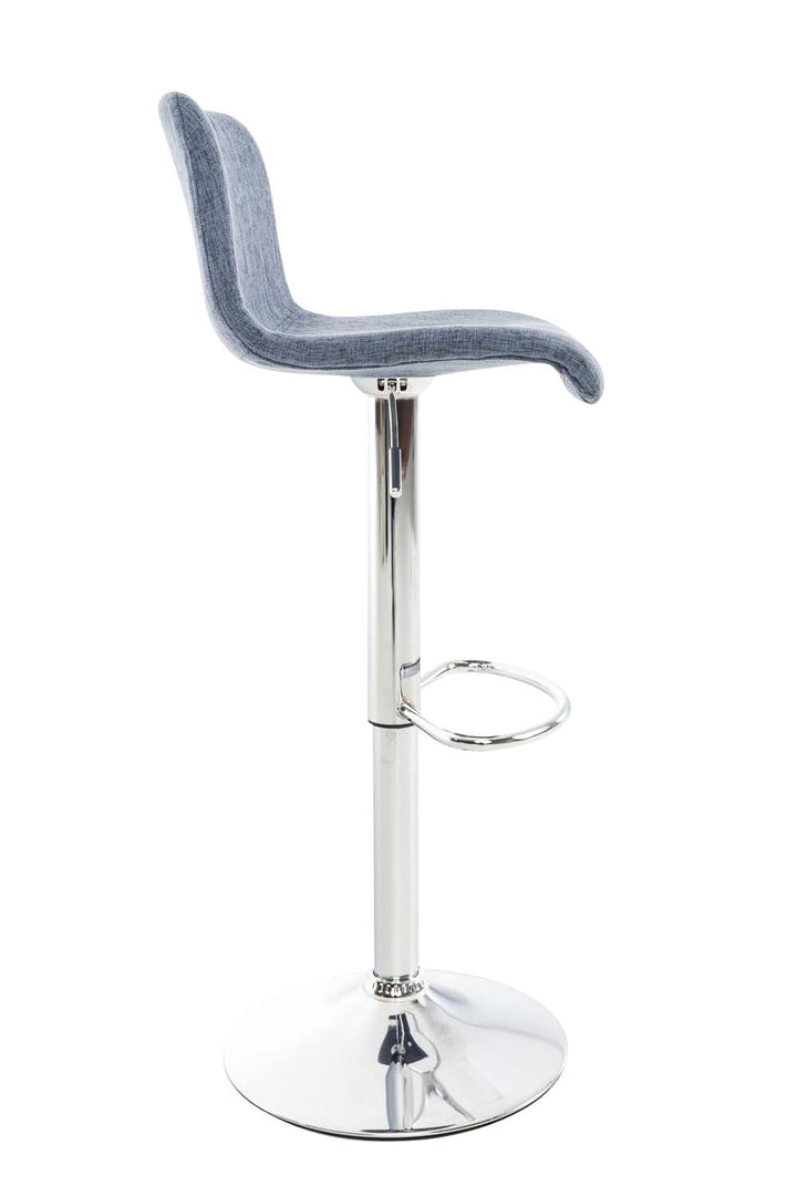 Lot de 2 Tabourets de Bar avec Dossier Réglables Pivotants 105 Tissu Bleu - image 3