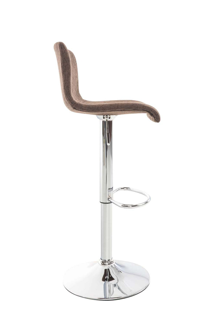 Lot de 2 Tabourets de Bar avec Dossier Réglables Pivotants 105 Tissu Marron - image 3